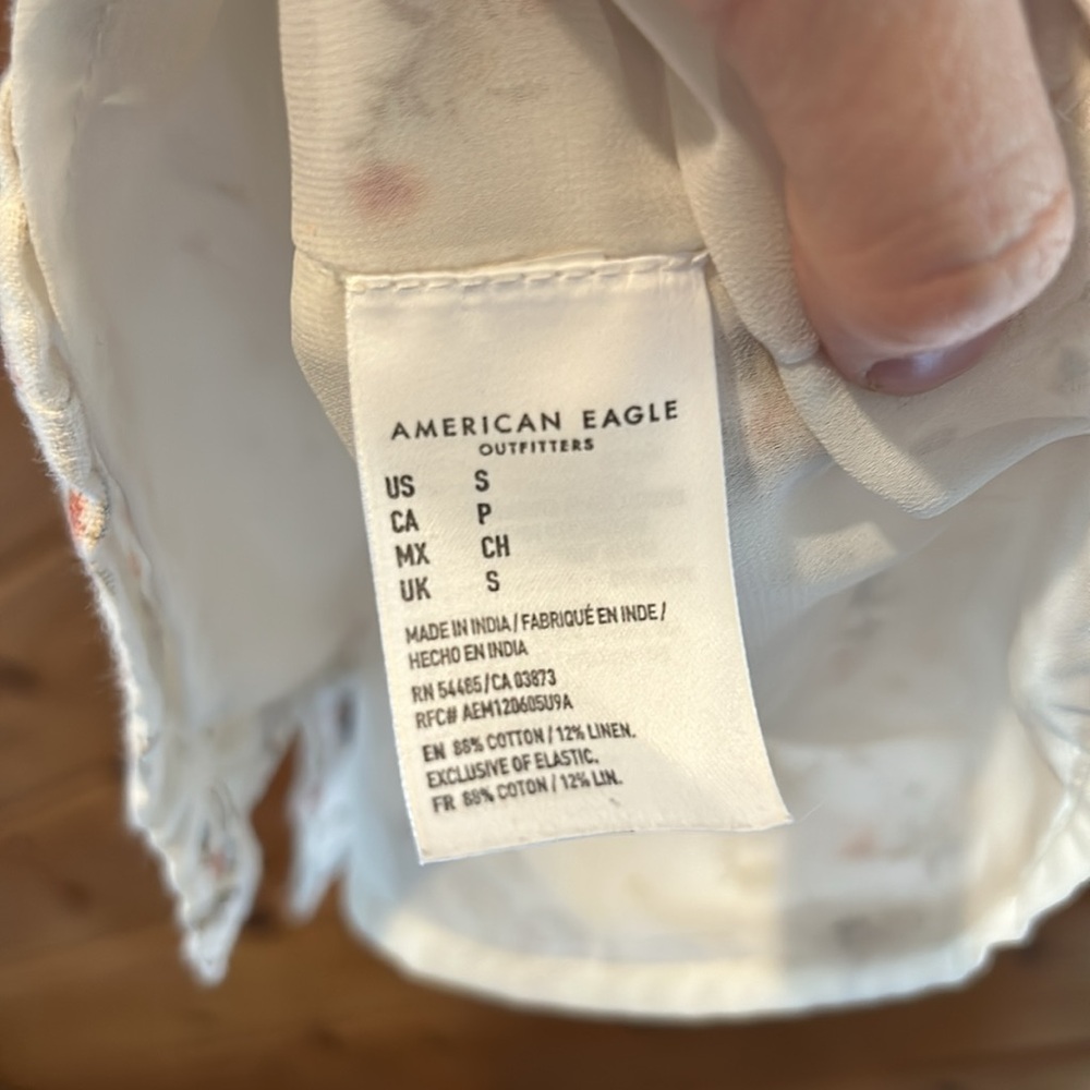American Eagle floral button up linen blend dress - Picture 7 of 7